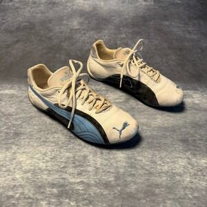 Y2K Puma Womens Speed Cat Leather Sneakers White Blue Black US 9 Low Top Shoes